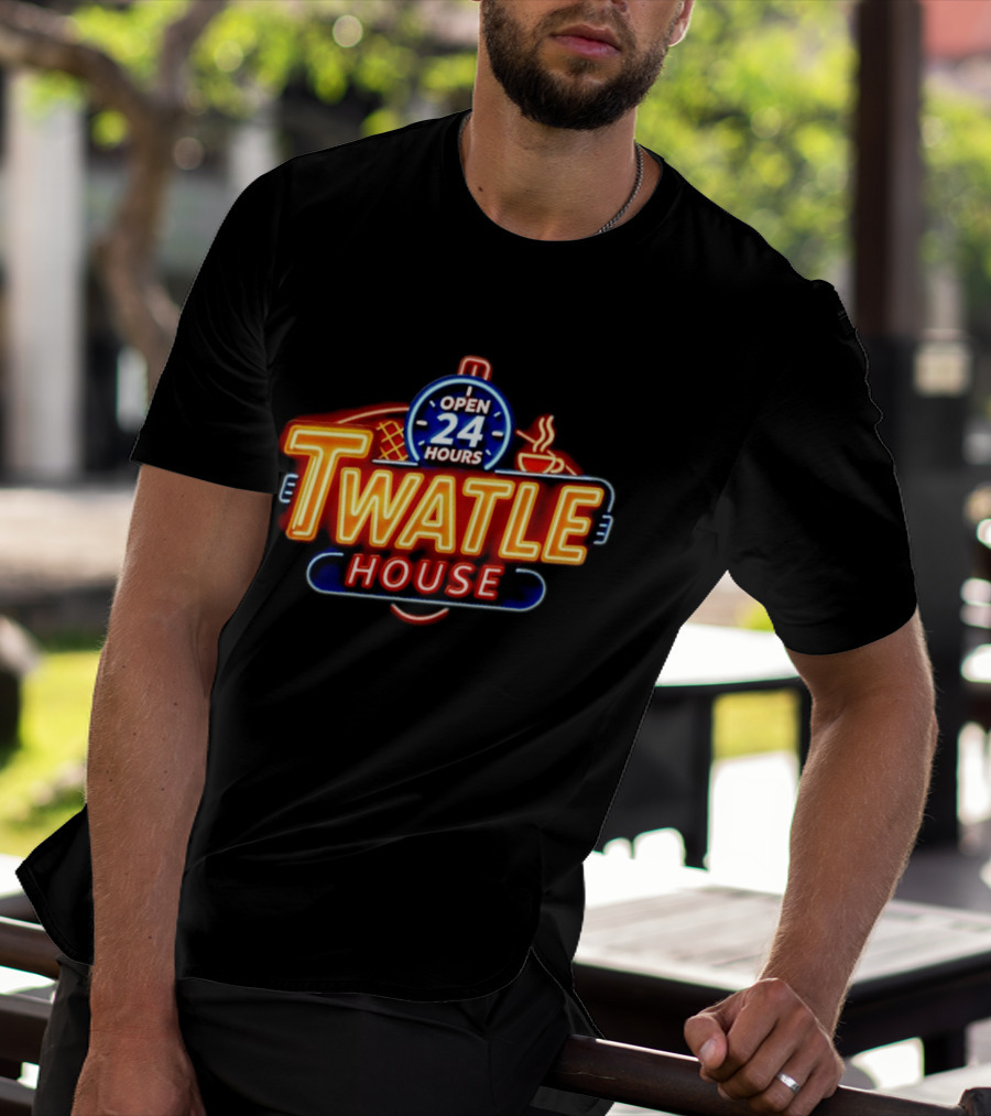 Twatle House Open 24 Hours Neon Sign Restaurant Decor Coffee Cup T-Shirt