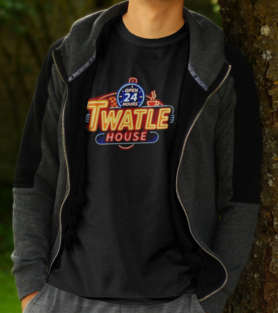 Twatle House Open 24 Hours Neon Sign Restaurant Decor Coffee Cup T-Shirt