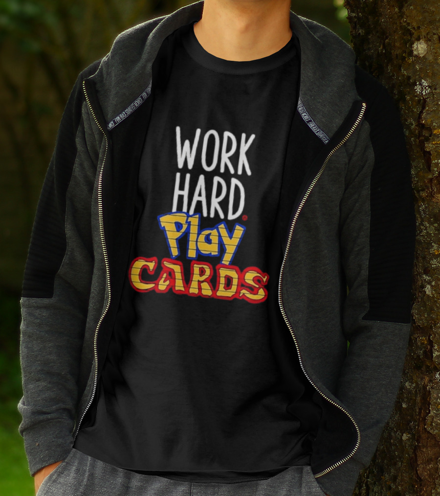Work Hard Play Cards Retro Style Card Games Fun T-Shirt