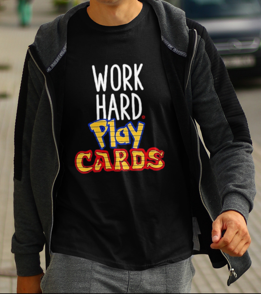 Work Hard Play Cards Retro Style Card Games Fun T-Shirt