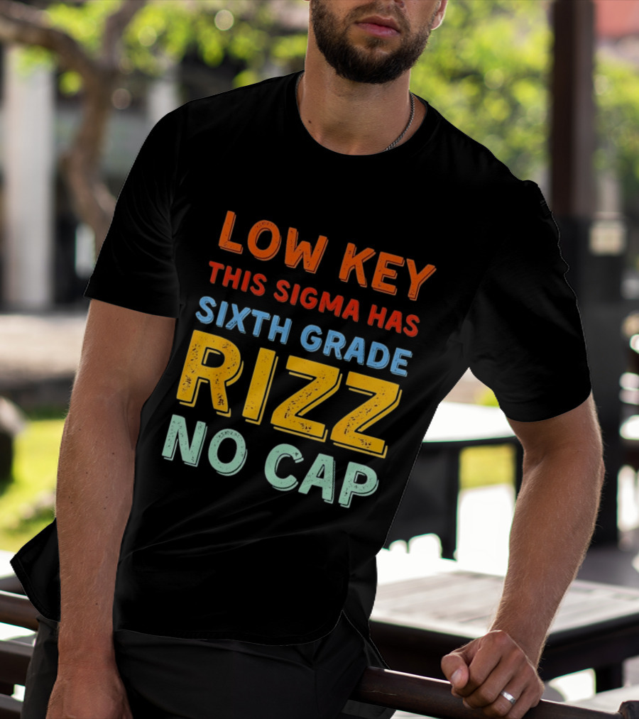 Low Key This Sigma Has Sixth Grade Rizz No Cap T-Shirt