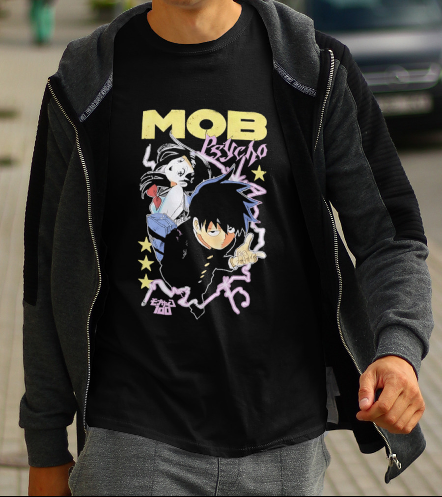 Mob Psycho 100 Anime Shigeo Kageyama Distressed T-Shirt