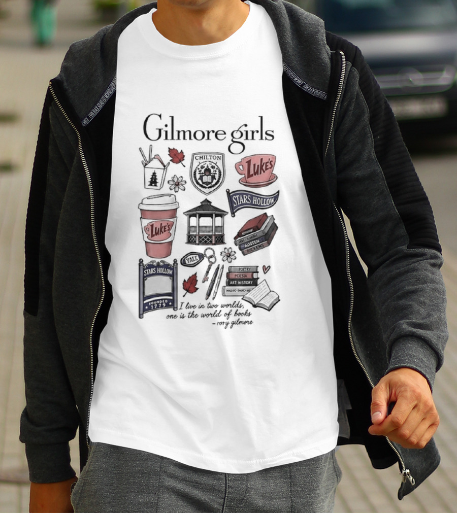 Gilmore Girls Chilton Luke's Stars Hollow Yale Rory Quote Illustrations T-Shirt