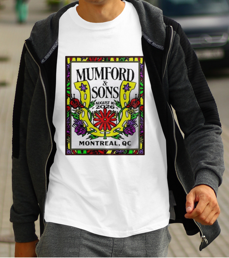 Mumford & Sons August 16 2026 Montreal QC Floral Horseshoe T-Shirt