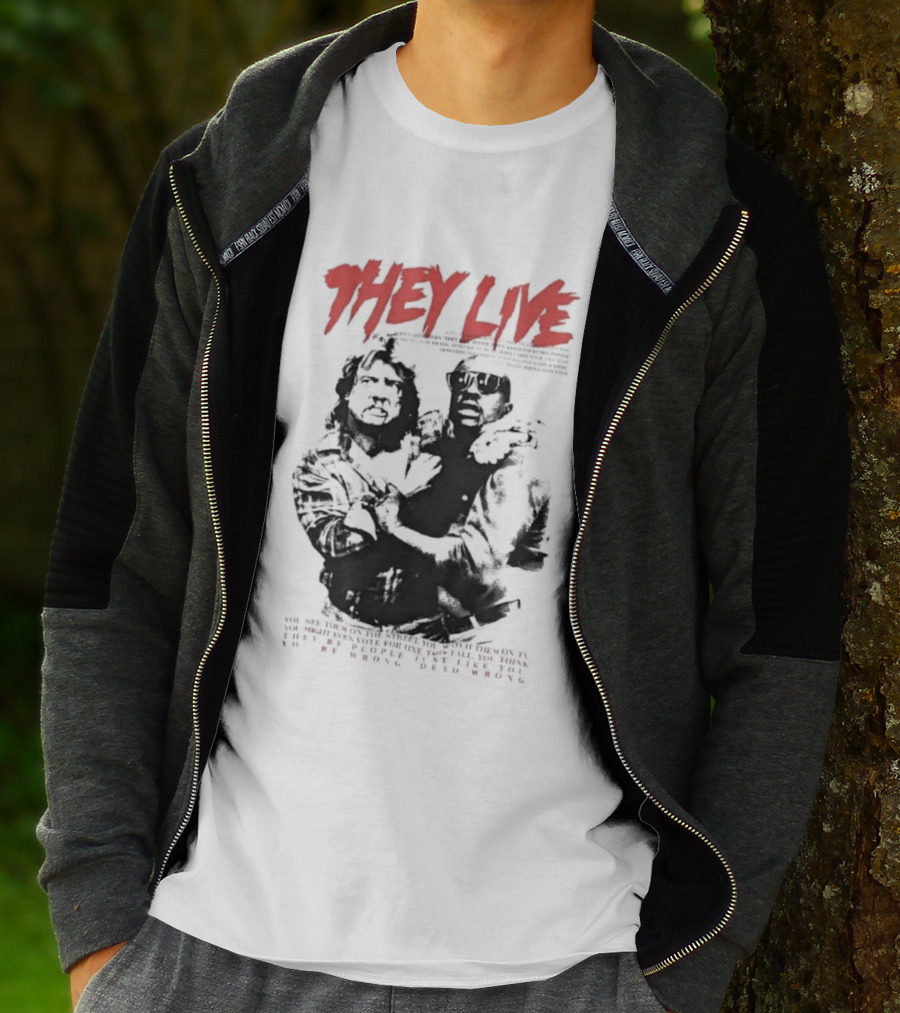 They Live John Carpenter Roddy Piper Keith David Aliens Movie T-Shirt