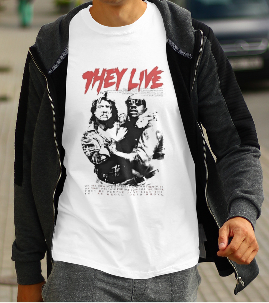 They Live John Carpenter Roddy Piper Keith David Aliens Movie T-Shirt