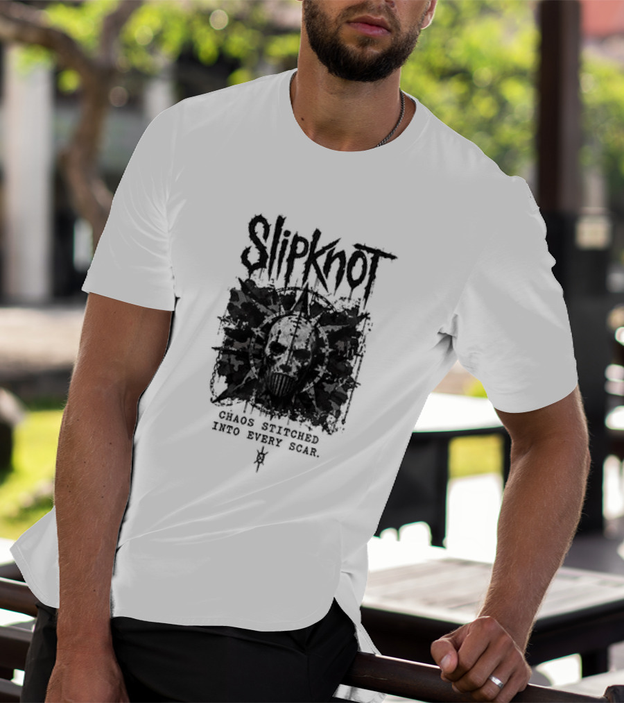 Slipknot Chaos Stitched Into Every Scar Grunge Mask T-Shirt
