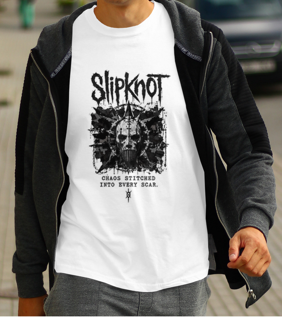Slipknot Chaos Stitched Into Every Scar Grunge Mask T-Shirt