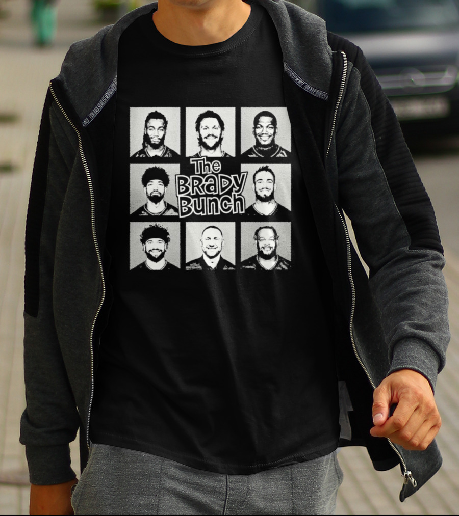 Buffalo Bills The Brady Bunch Football Players Grayscale Collage T-Shirt