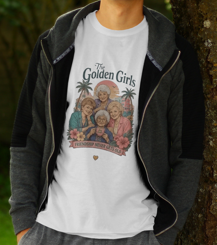 The Golden Girls Friendship Never Gets Old Thank You For Being A Friend Tropical Scene T-Shirt