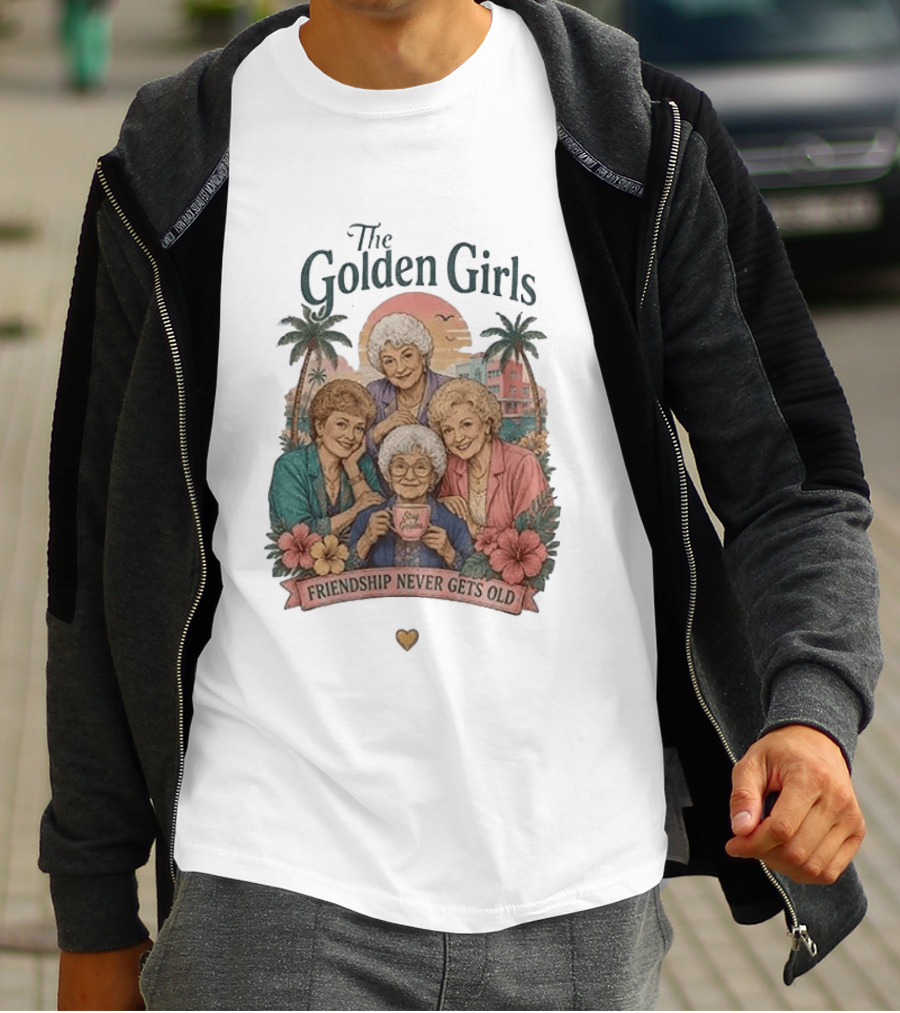 The Golden Girls Friendship Never Gets Old Thank You For Being A Friend Tropical Scene T-Shirt