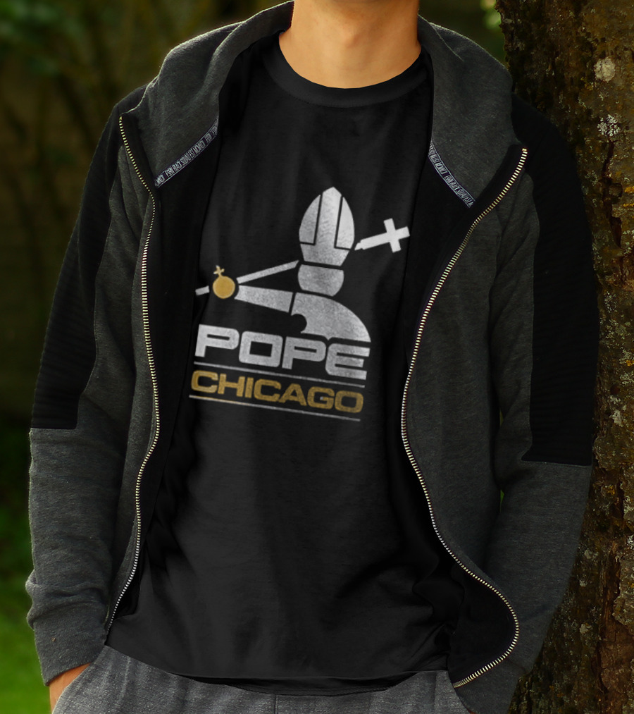 Chicago White Sox Pope Chicago Silver Cross Baseball T-Shirt