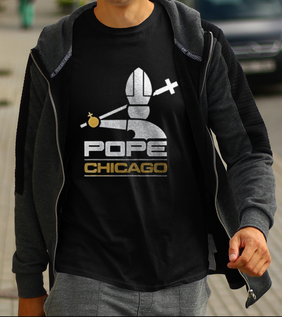 Chicago White Sox Pope Chicago Silver Cross Baseball T-Shirt
