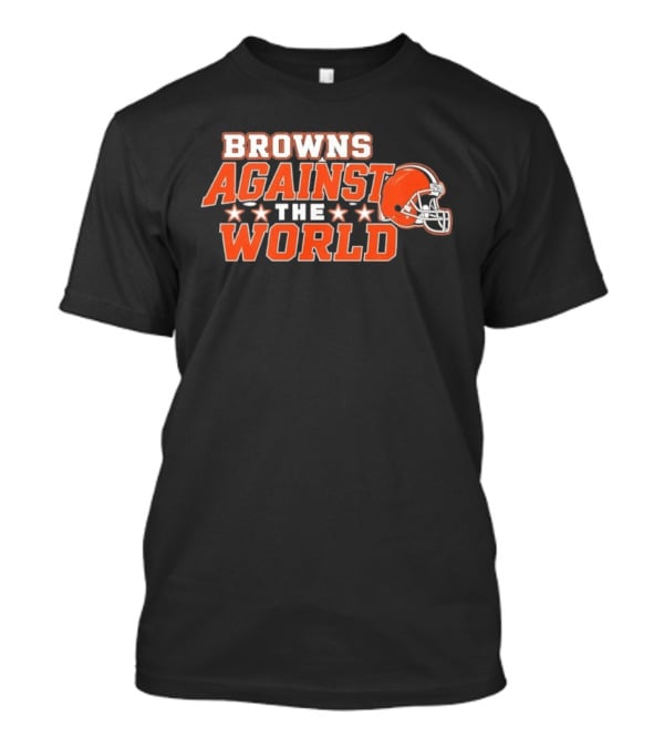 Browns Against The World Football Helmet Stars T-Shirt