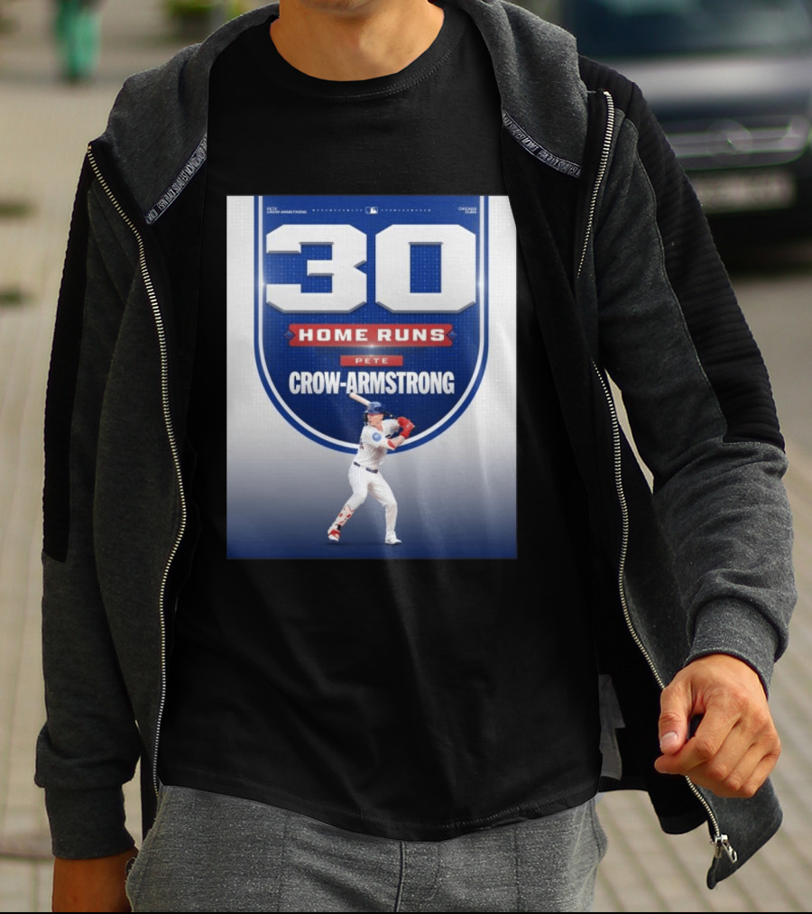 30 Home Runs Pete Crow Armstrong Chicago Cubs T-Shirt