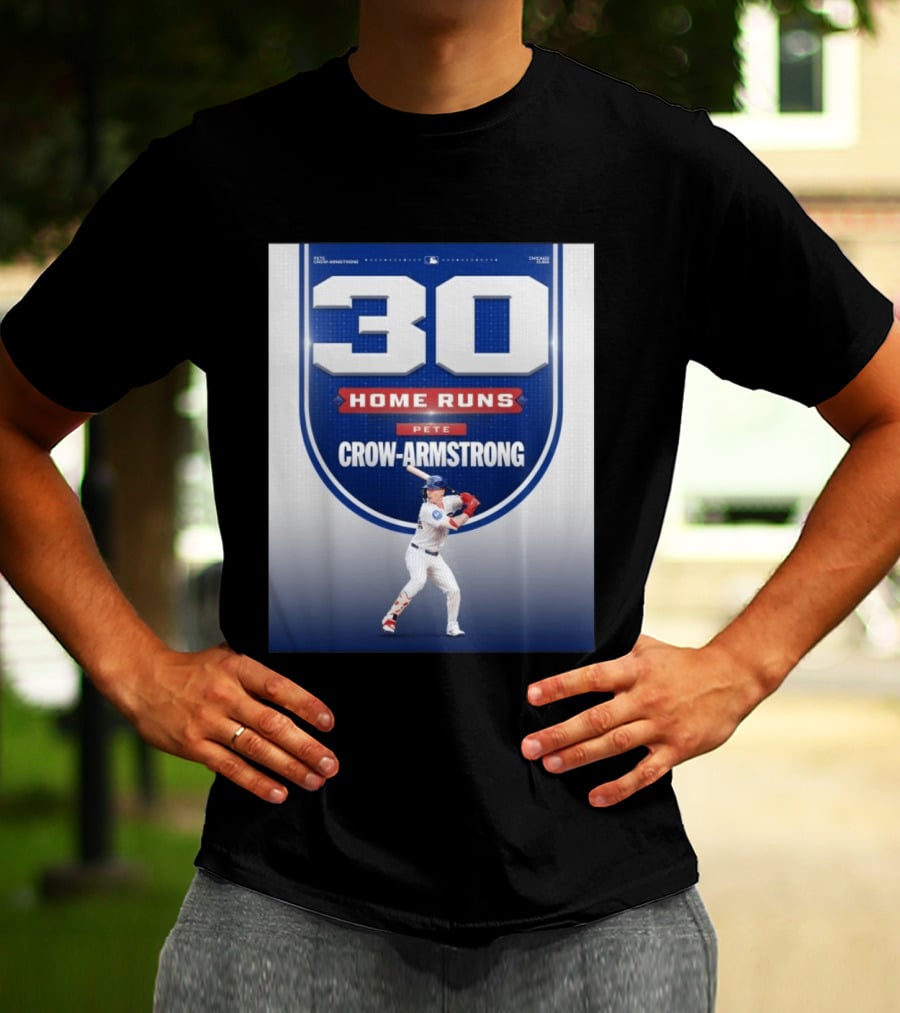 30 Home Runs Pete Crow Armstrong Chicago Cubs T-Shirt