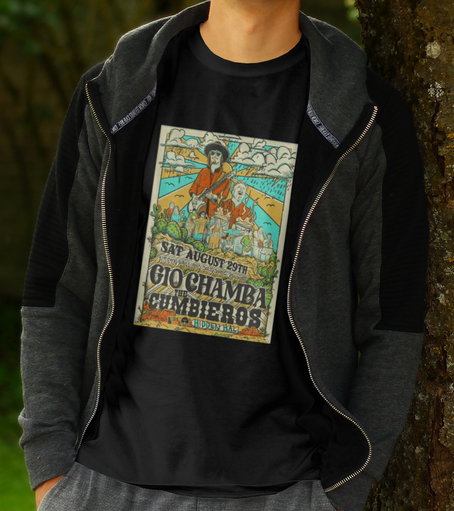 Gio Chamba The Cumbieros Live At Hidden Hall August 29th 2026 Concert T-Shirt