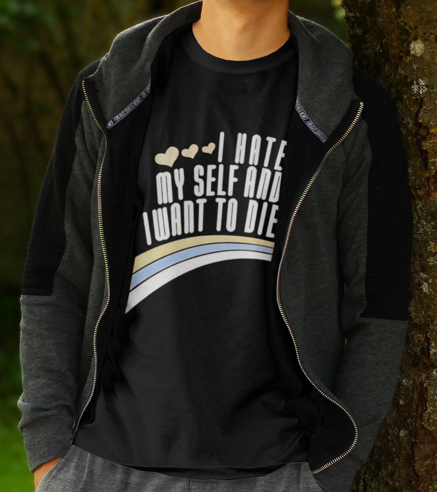 I Hate Myself And I Want To Die Nirvana Hearts Rainbow T-Shirt