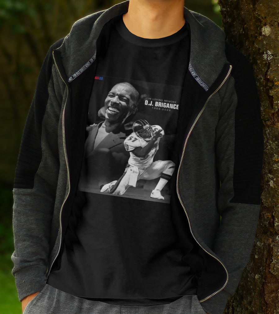 All22 O.J. Brigance In Loving Memory 1969 2026 Football Number 57 T-Shirt