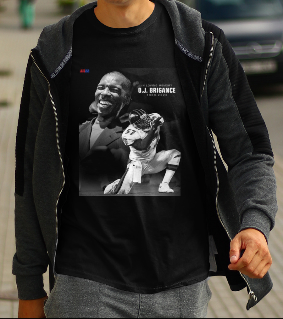 All22 O.J. Brigance In Loving Memory 1969 2026 Football Number 57 T-Shirt