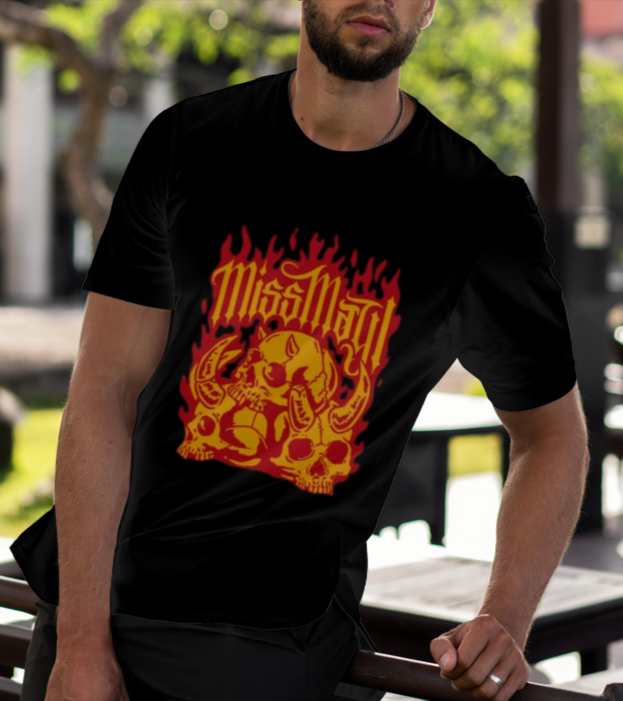 Solid State Records Miss May I Skull Flames No Place For Me Black T-Shirt