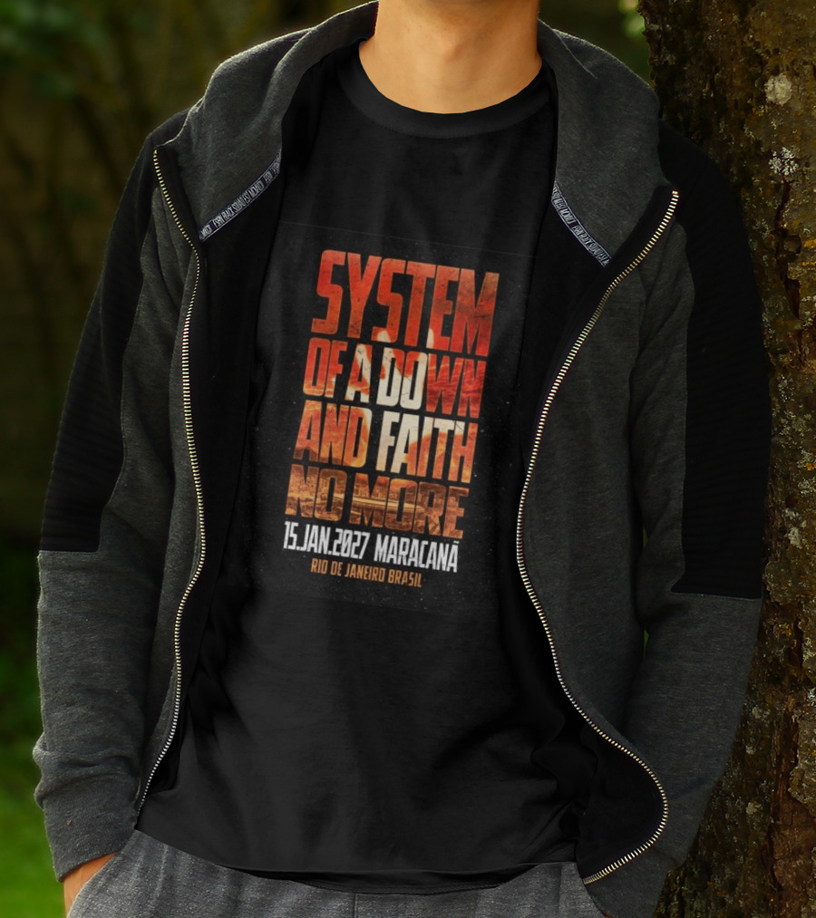 System Of A Down And Faith No More 15 Jan 2027 Maracanã Rio De Janeiro Brasil T-Shirt