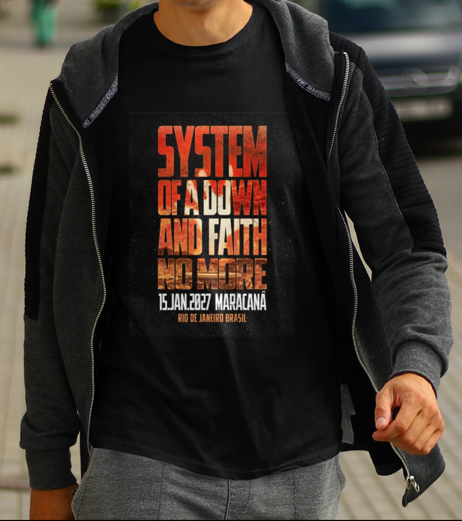 System Of A Down And Faith No More 15 Jan 2027 Maracanã Rio De Janeiro Brasil T-Shirt