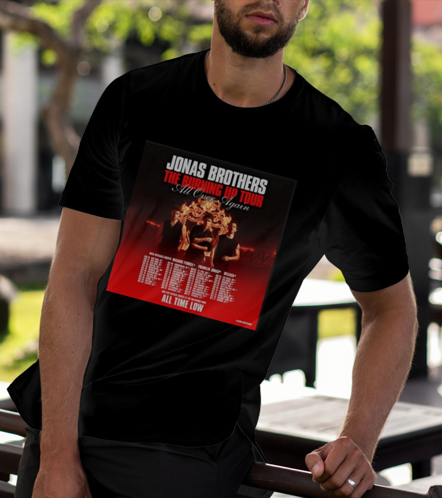 Jonas Brothers The Burning Up Tour All Over Again Featuring All Time Low And Support Acts T-Shirt