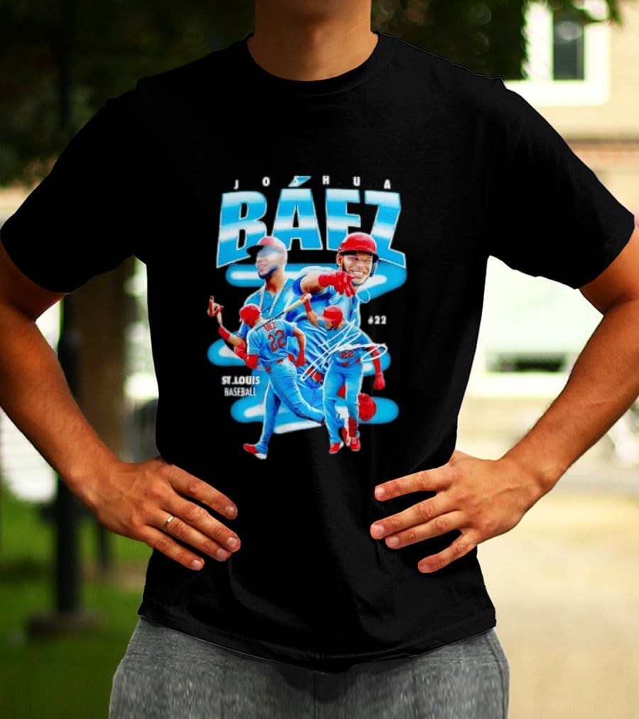 Joshua Baez St Louis Baseball No 22 Blue MLB Athletics T-Shirt
