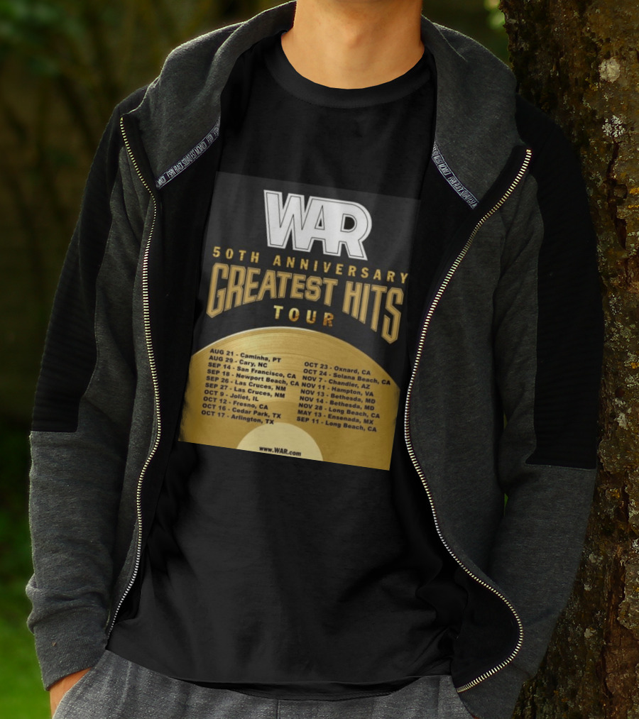 War 50th Anniversary Greatest Hits Tour Dates And Locations List T-Shirt