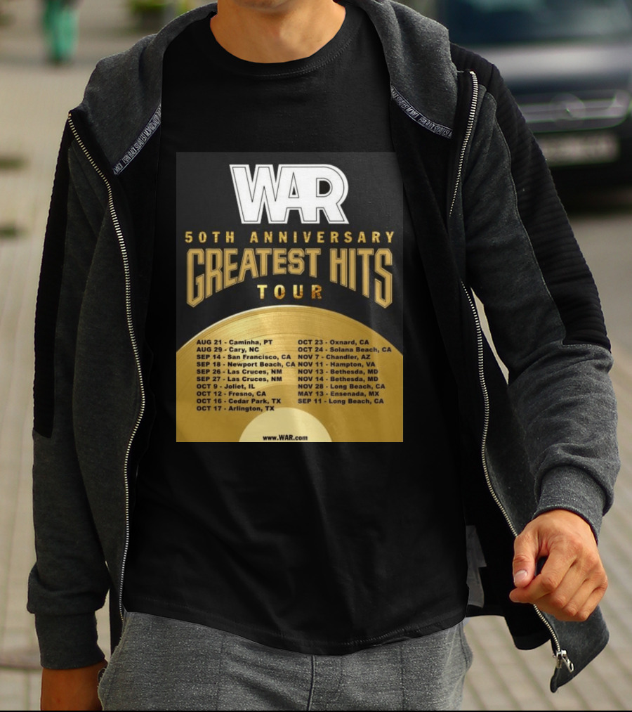 War 50th Anniversary Greatest Hits Tour Dates And Locations List T-Shirt