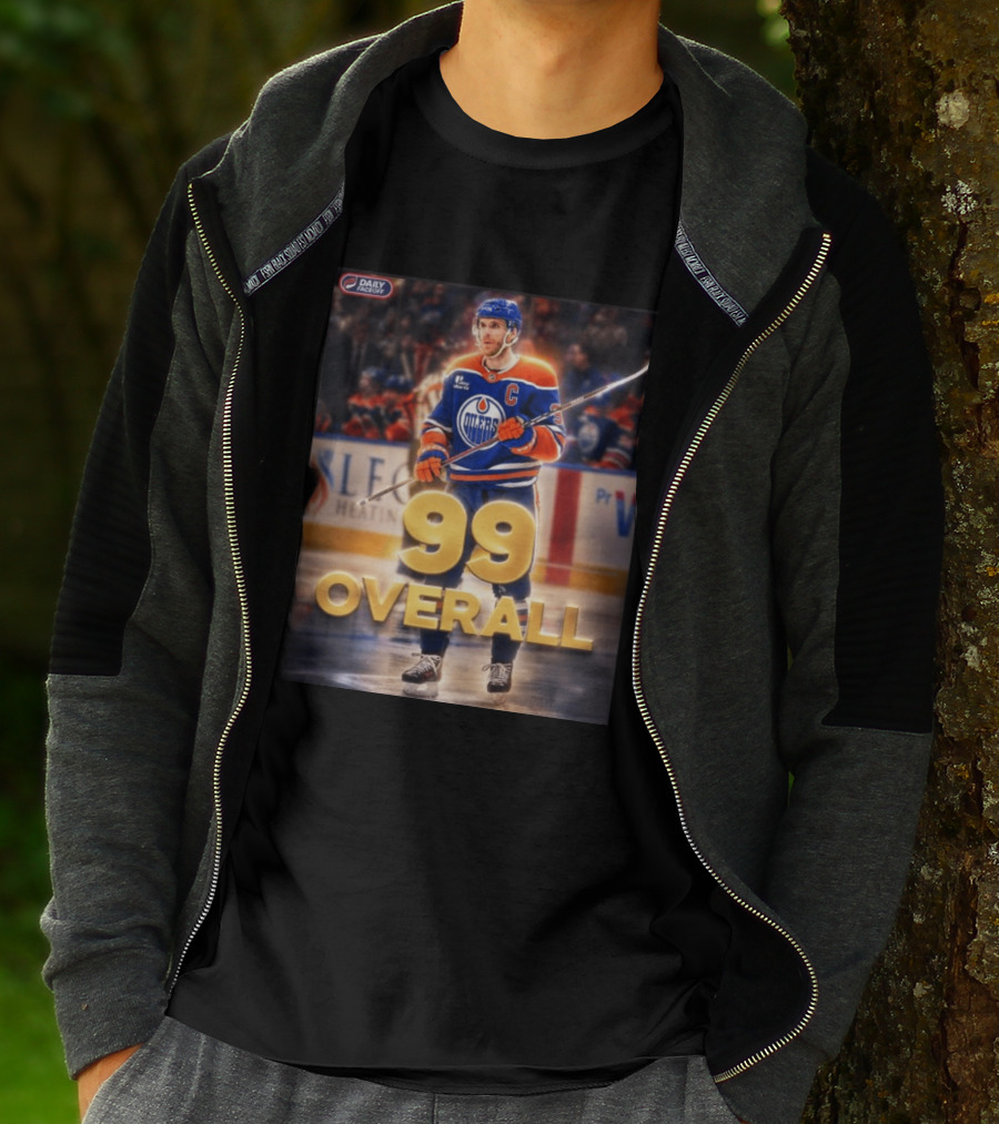McDavid Oilers 99 Overall Daily Faceoff NHL Captain Hockey T-Shirt