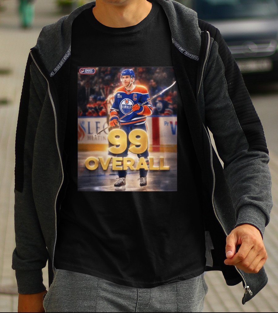 McDavid Oilers 99 Overall Daily Faceoff NHL Captain Hockey T-Shirt