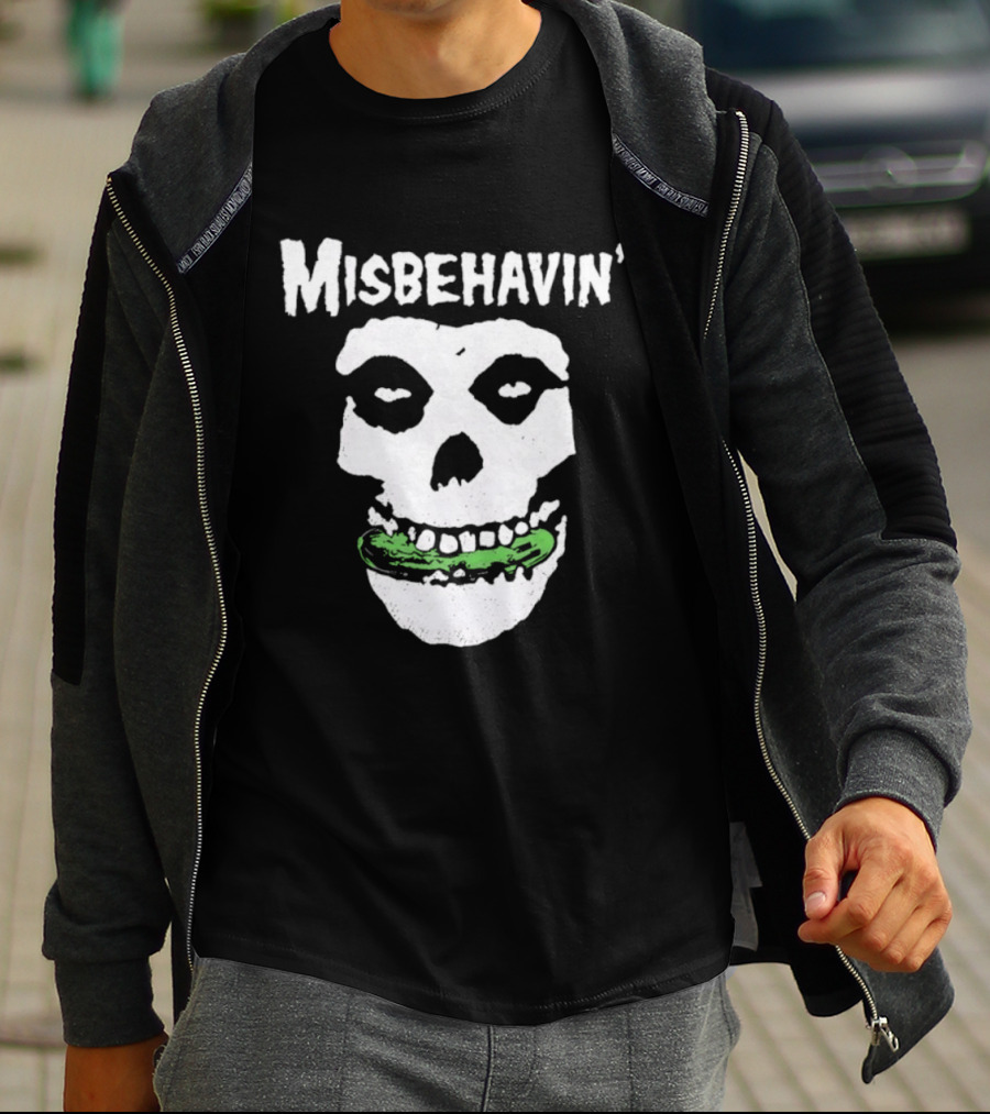 Misbehavin' Pickle Skull Misfits Punk Rock T-Shirt