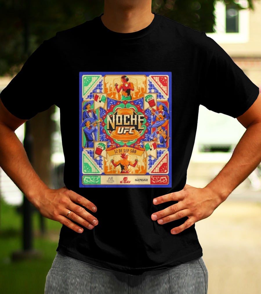 Noche UFC 12 De Sep Sáb Glendale Arizona Event Fiesta Vibrant S And Music Celebration T-Shirt