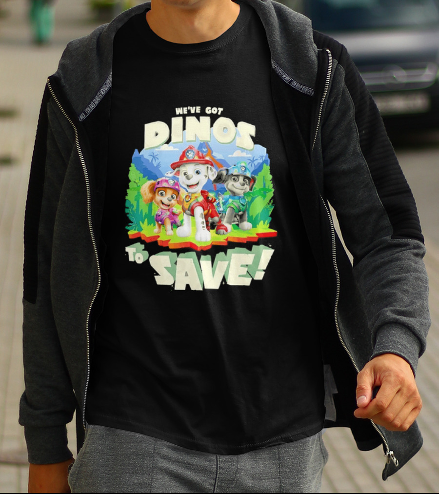 Paw Patrol We've Got Dinos To Save Marshall Adventure With Dinosaurs T-Shirt