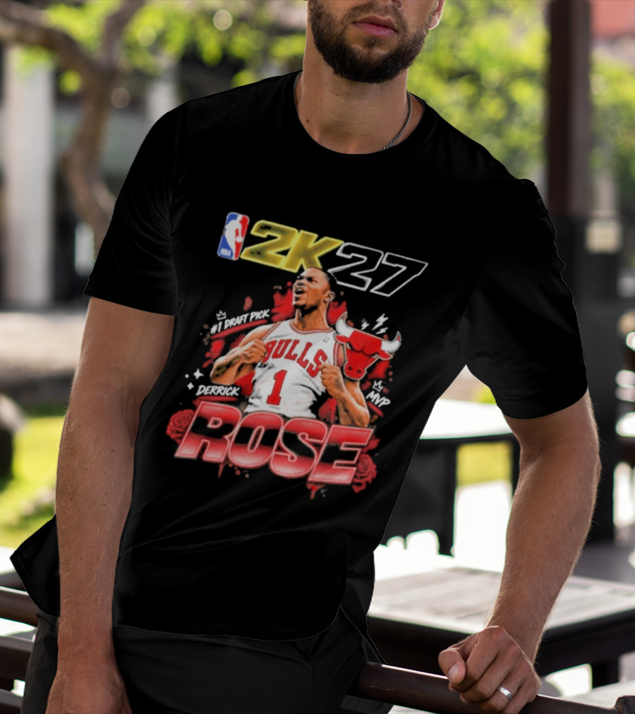 NBA 2K27 MVP Derrick Rose Bulls #1 Highlight T-Shirt