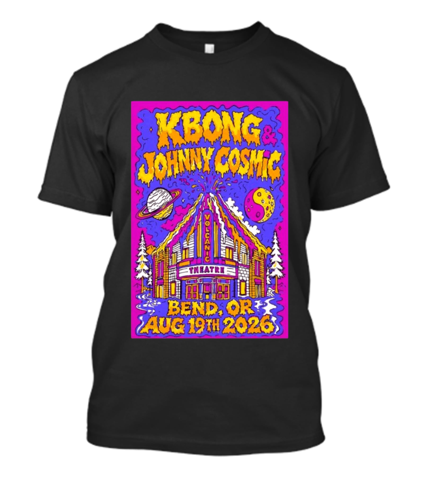 KBong Johnny Cosmic Bend OR August 19th 2026 Volcanic Theatre Concert T-Shirt