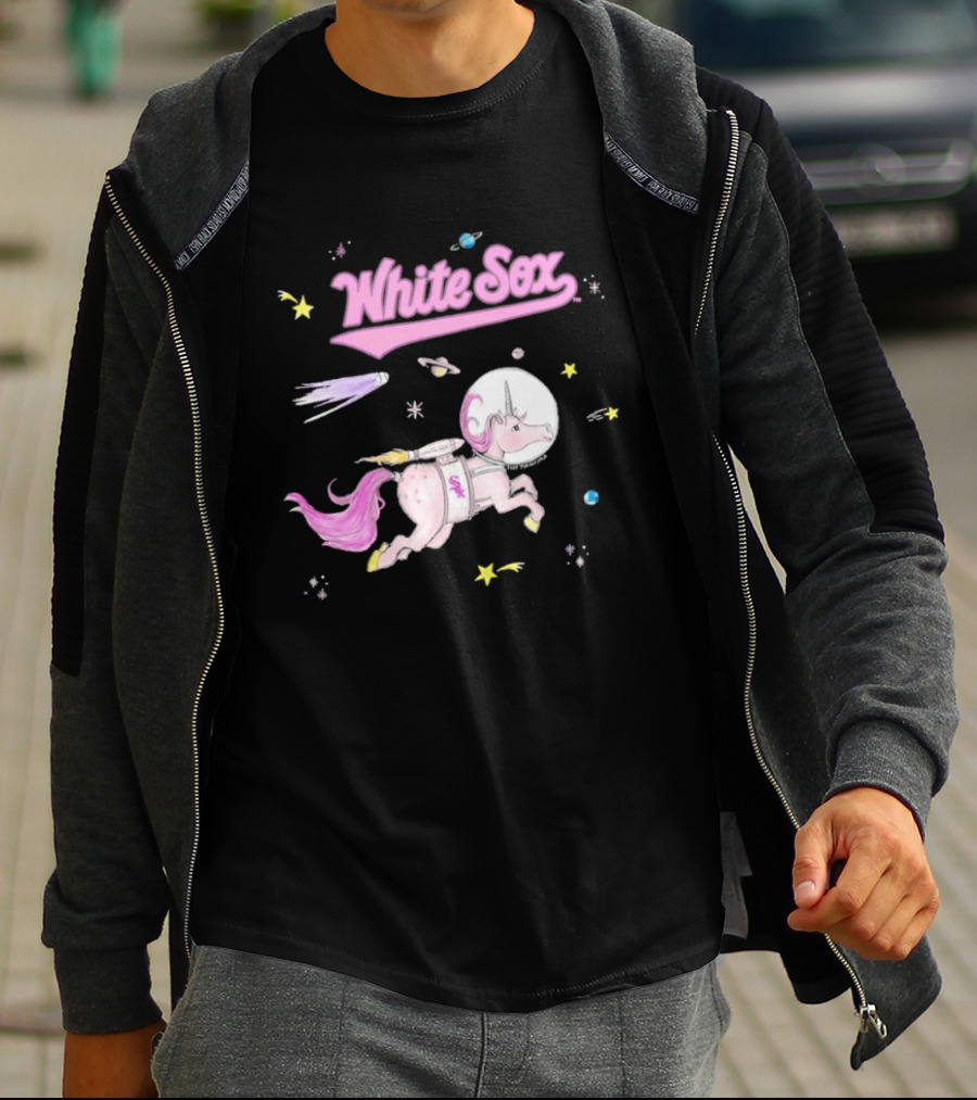 Chicago White Sox Tiny Turnip Youth Space Unicorn Galaxy Adventure T-Shirt