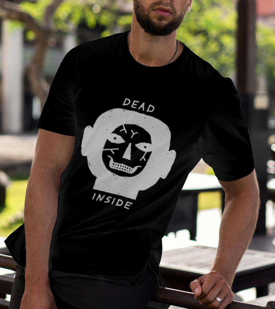 Dead Inside Skull Face Gothic Dark Minimalist T-Shirt