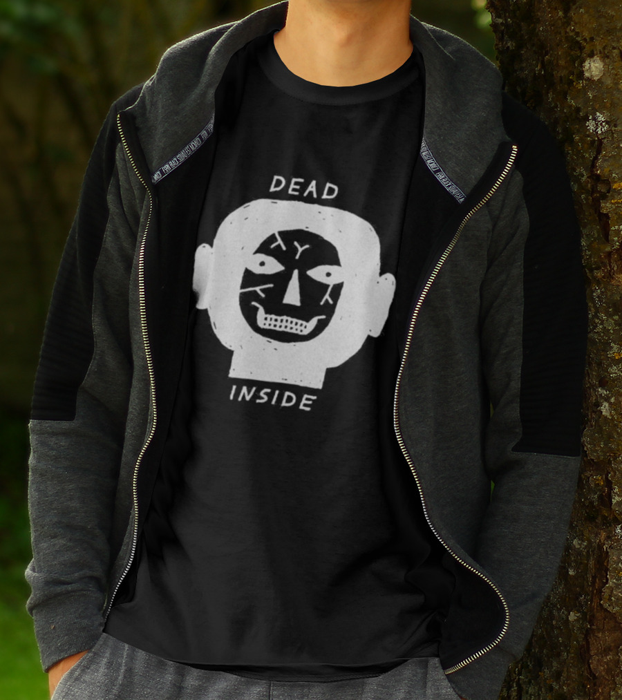 Dead Inside Skull Face Gothic Dark Minimalist T-Shirt