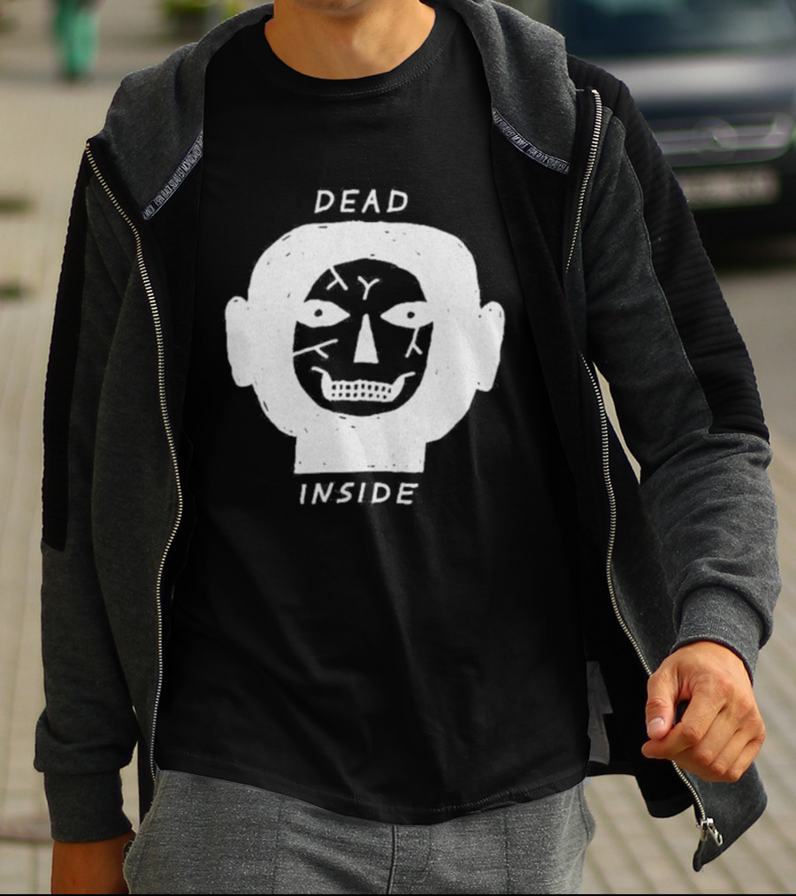 Dead Inside Skull Face Gothic Dark Minimalist T-Shirt