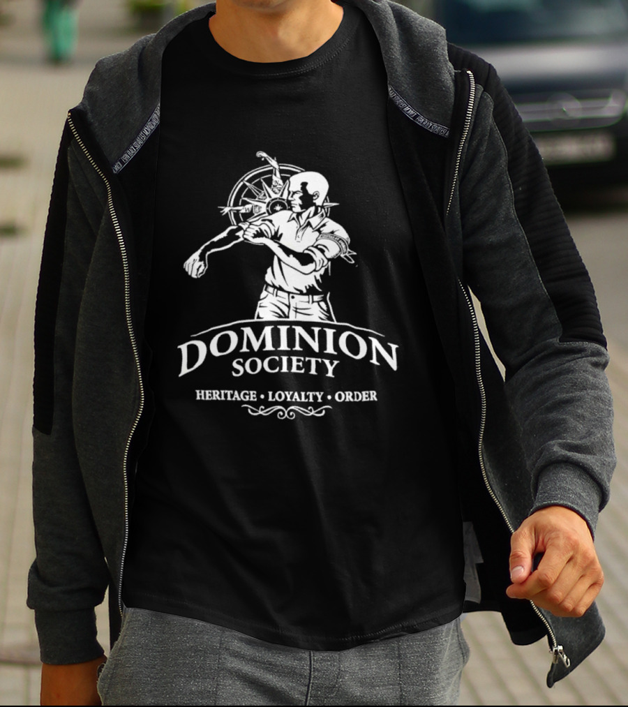Dominion Society Heritage Loyalty Order Unitas Et Animus Wheel And Figure T-Shirt