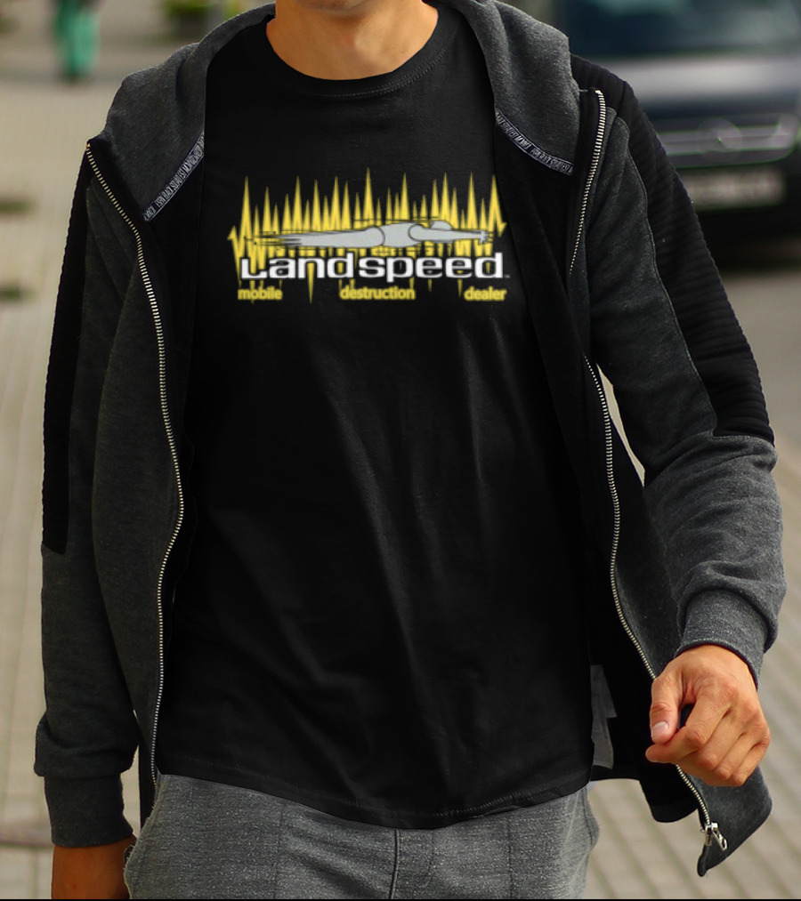 Welcome To Bootville Store Landspeed Yellow Flame Racer T-Shirt
