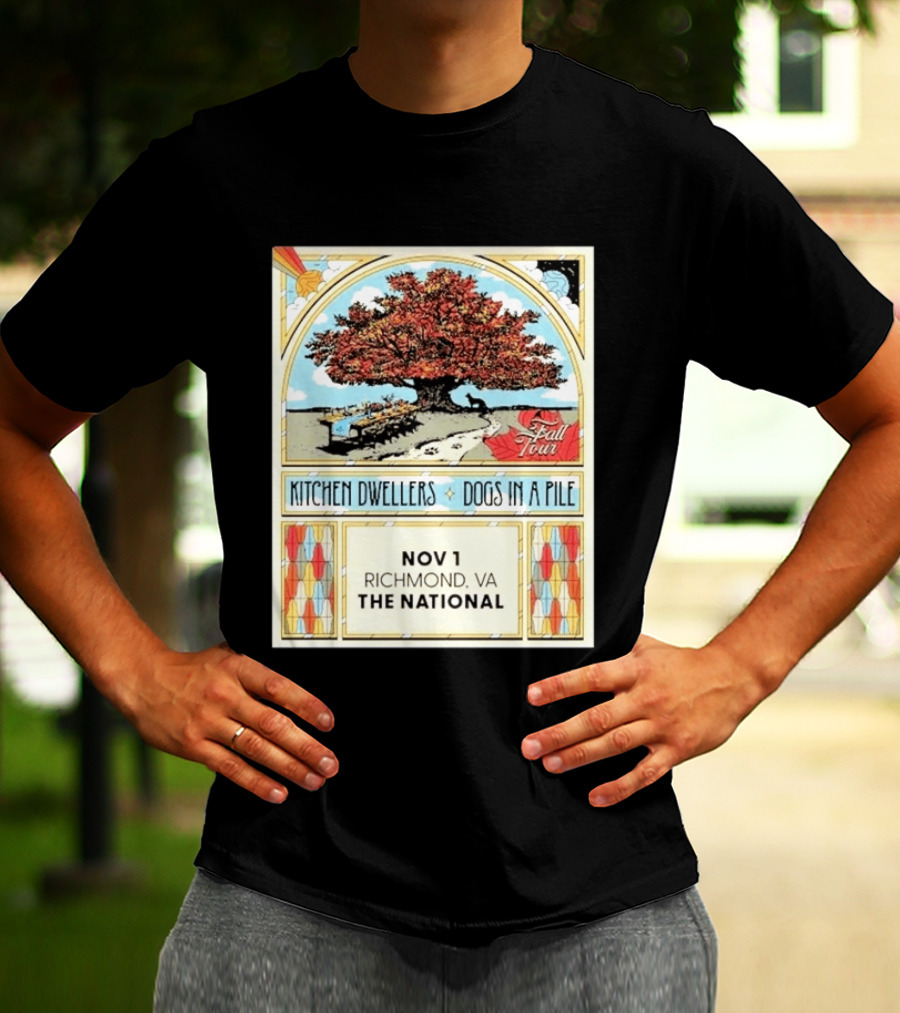 Kitchen Dwellers Dogs In A Pile Fall Tour 2026 Richmond VA The National November 1 T-Shirt