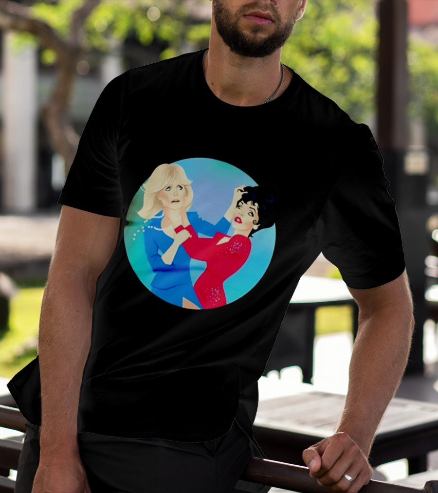 Alexis Carrington Krystle Carrington Iconic Dynasty Catfight Scene T-Shirt