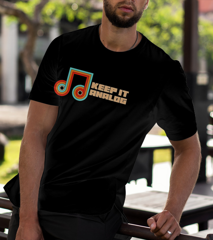 Keep It Analog Retro Cassette Tape Vibes Vintage Music Note T-Shirt