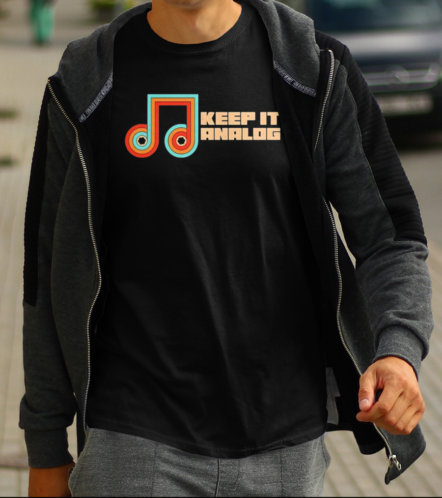 Keep It Analog Retro Cassette Tape Vibes Vintage Music Note T-Shirt