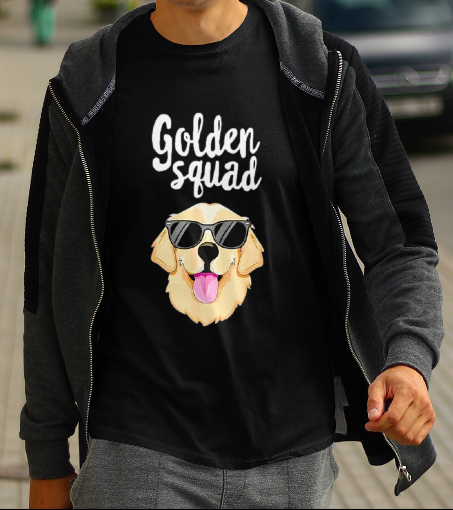Golden Squad Golden Retriever Dog With Sunglasses T-Shirt
