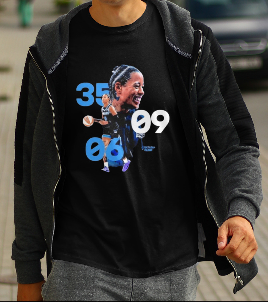 Natasha Cloud Historic 35 Points 5 Rebounds 5 Assists Performance T-Shirt